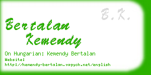 bertalan kemendy business card